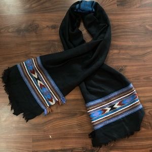 Scarf FabHamalayan 80% Wool 20% Pashima Black Blue